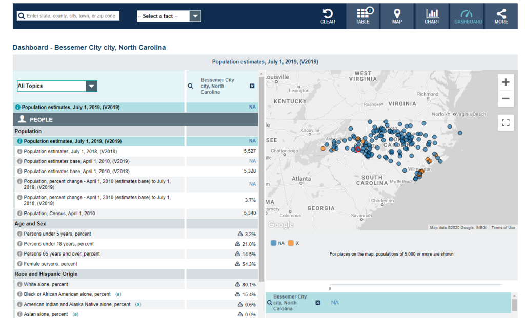 Demographics bessemer city nc