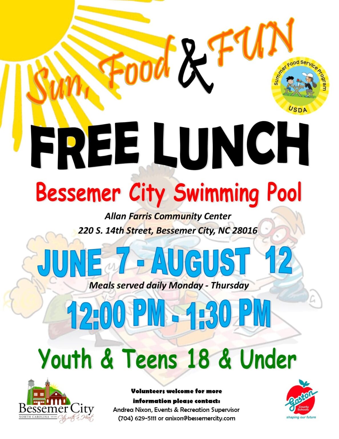 Summer Lunch Program Bessemer City, NC