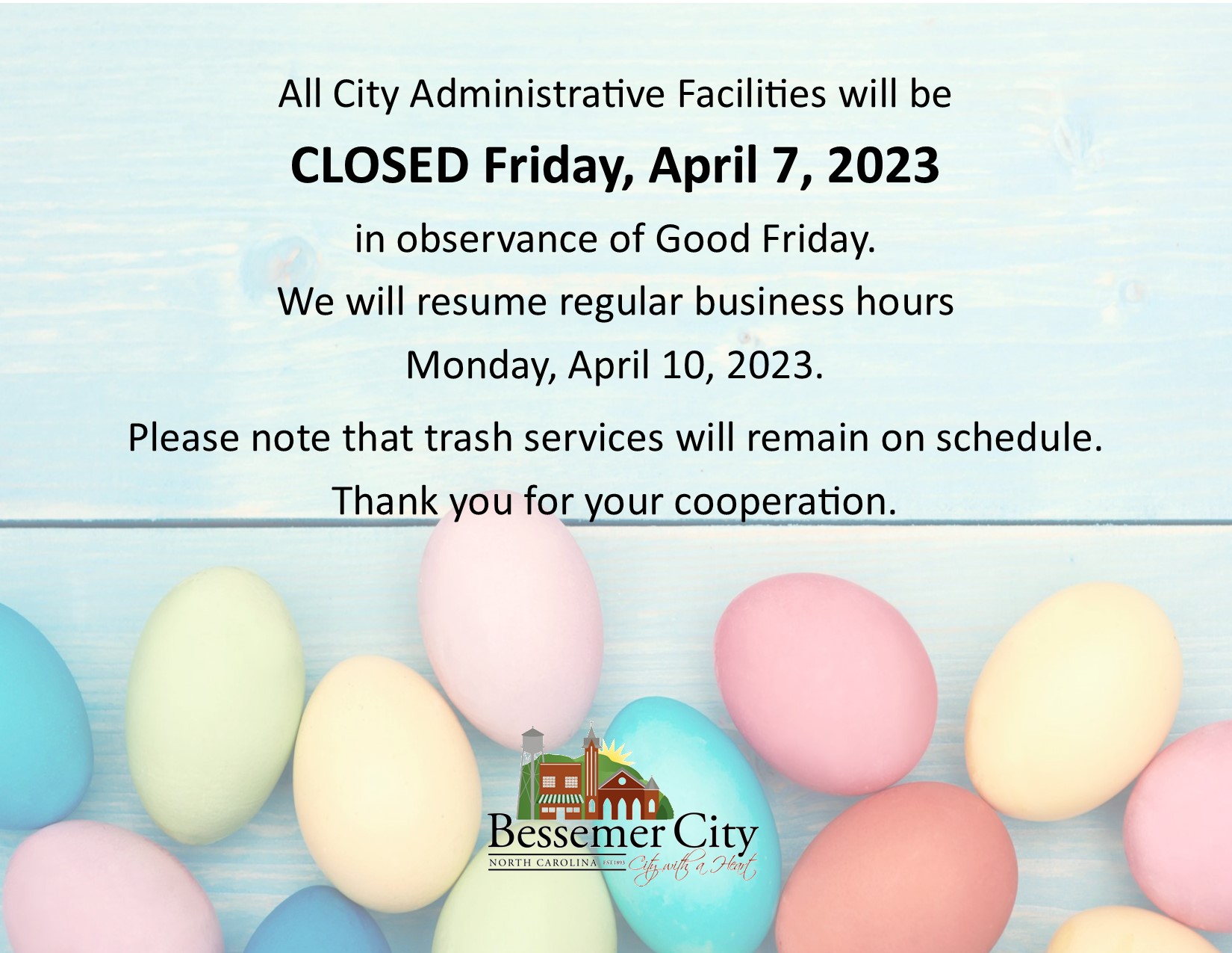 Good Friday Holiday Closures Bessemer City, NC